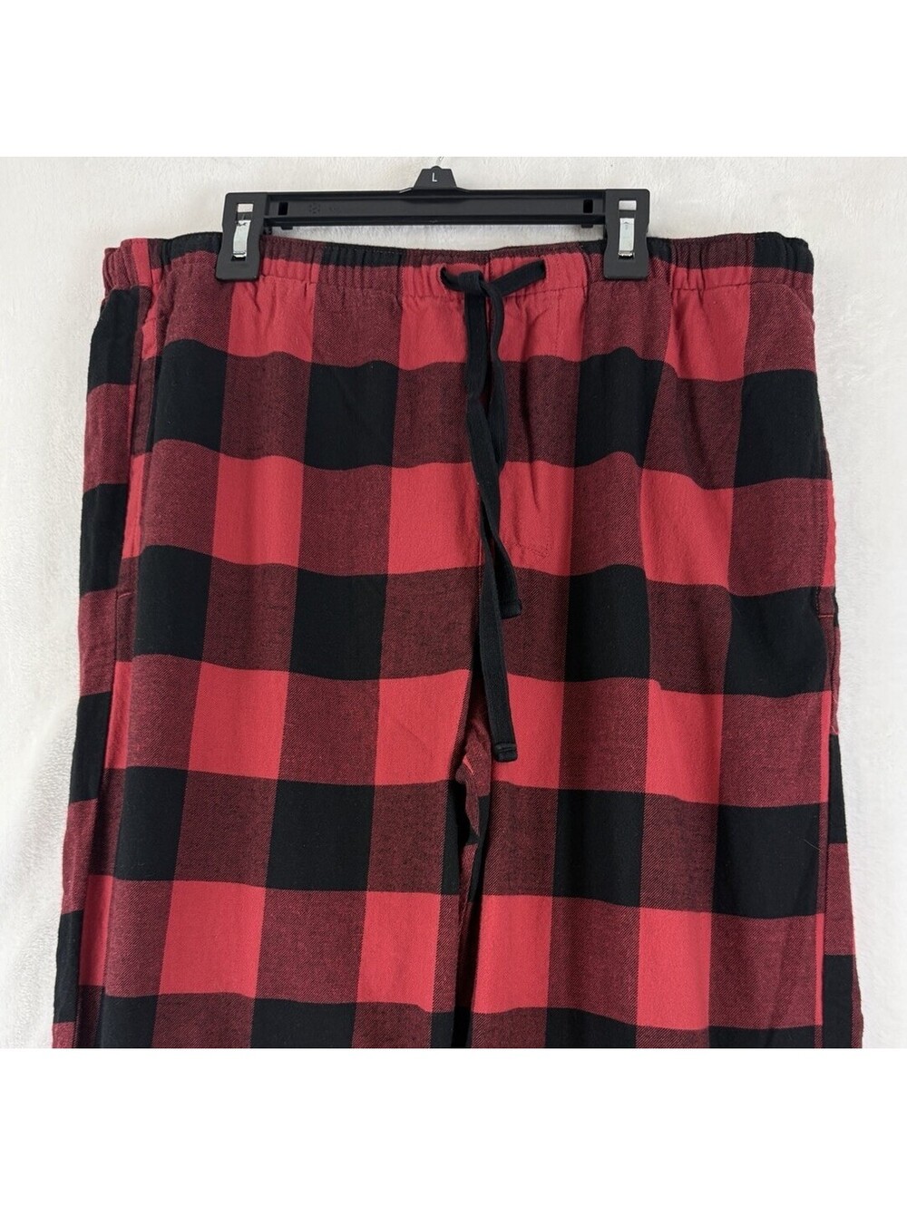 Gap Flannel Pajama Pants Mens Large Red Black Buffalo Check Plaid Drawstring PJ